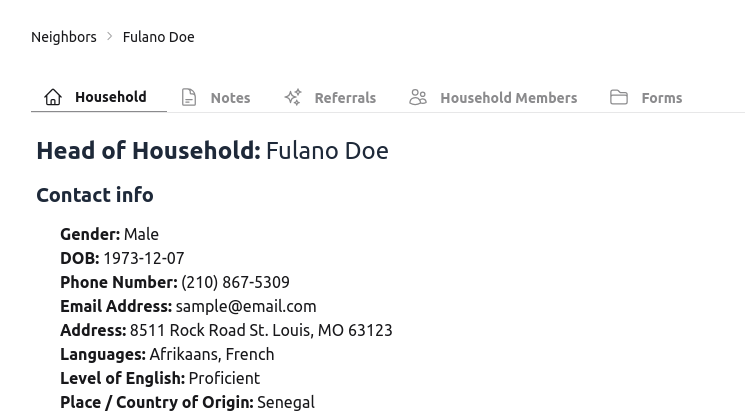 screenshot of neighbor view